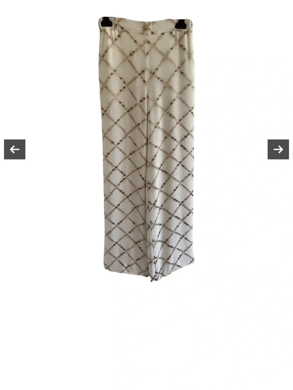 RARE CHANEL RUNWAY 2023/2022A CRUISE 100% SILK & REAL GOLD Sz 38 LIKE NEW PANT